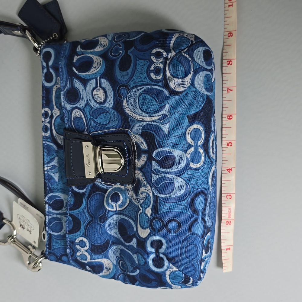 NWT Coach Blue Patterned Crossbody Bag - Picture 8 of 10